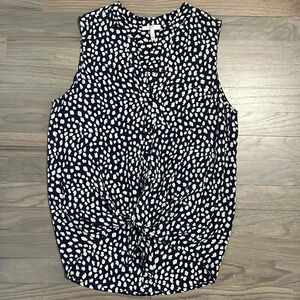 Joie Women’s Tie-Front navy Tank Top. 100% silk. XS